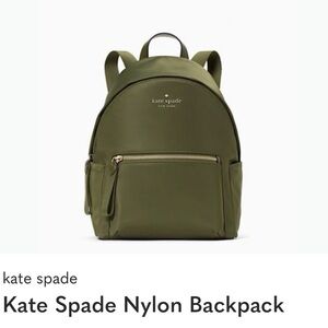 Kate Spade Forest Green Nylon Backpack